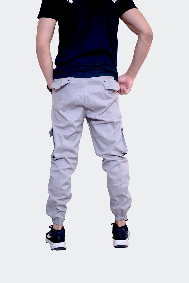 Slim Fit Cargo trousers-light Grey