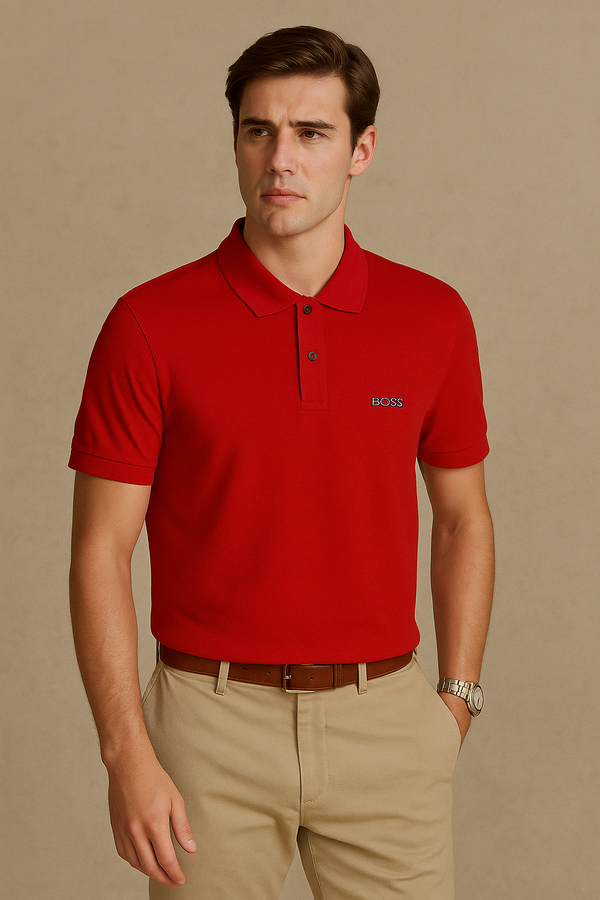Boss Polo Shirt- Red