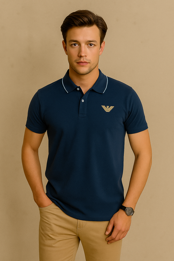 Emporio Armani Men's Polo Shirt-Blue