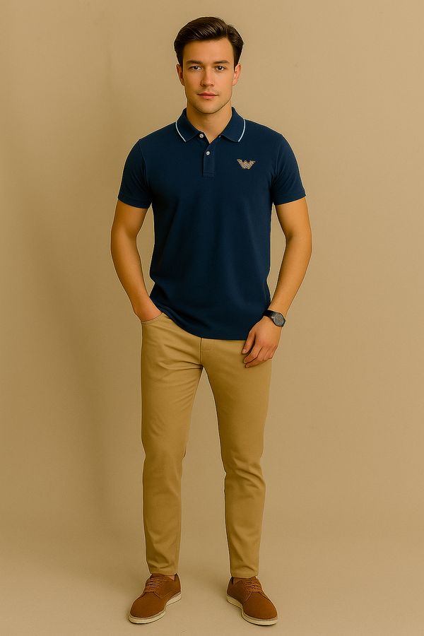 Emporio Armani Men's Polo Shirt-Blue