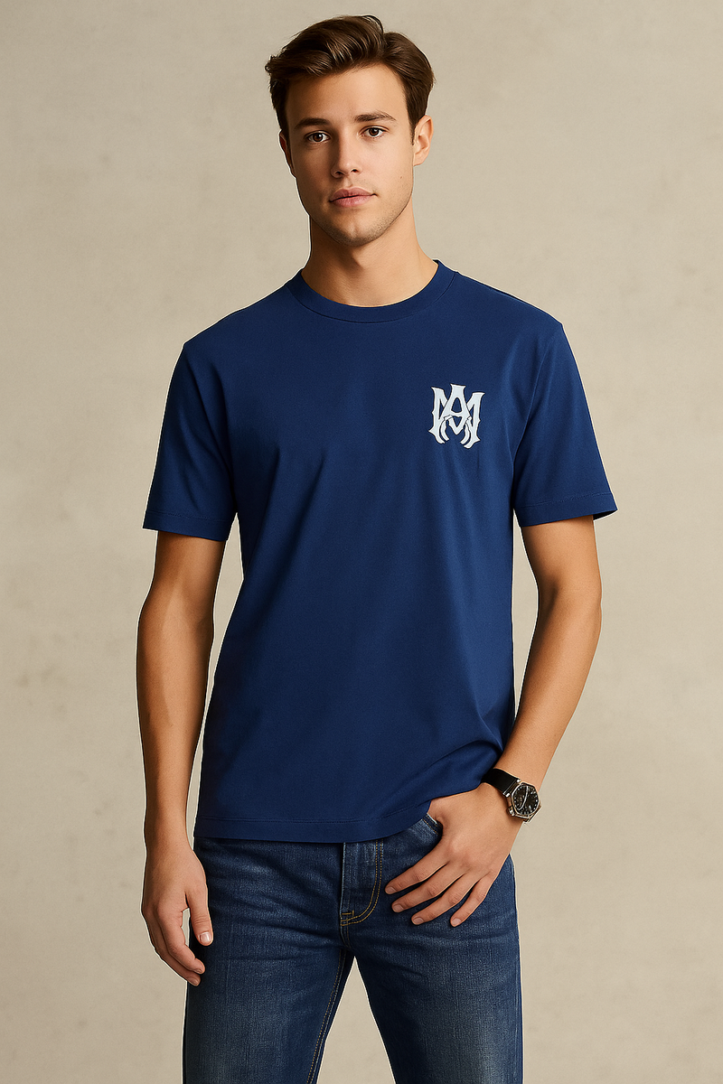 AMIRI logo-print Cotton T-Shirt - Navy Blue
