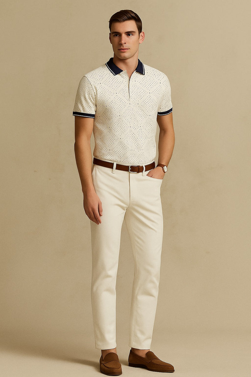 POLKA Dot Polo Shirt-Black